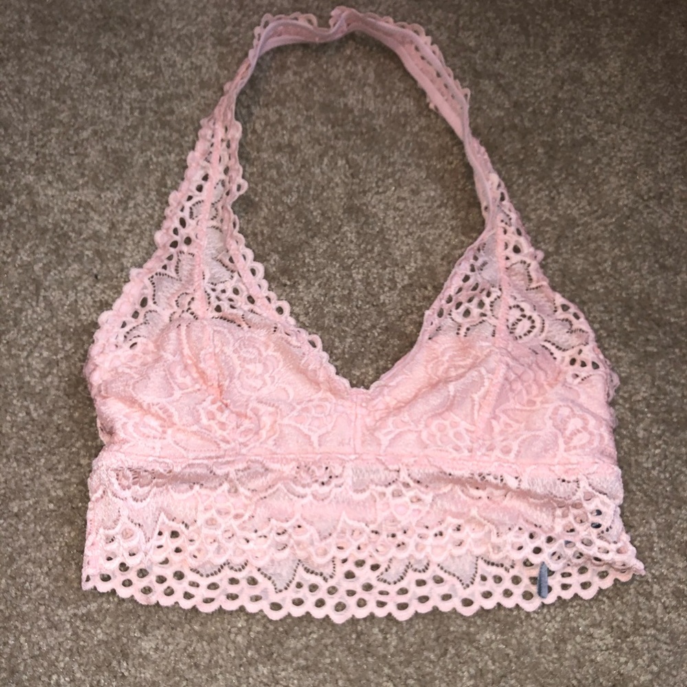 Pink lace bralette